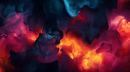 Fototapeta premium Abstract Volcanic Eruption with Flames - Fiery Explosive Concept