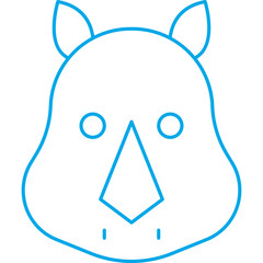 Rhino Face icon single vector illustration