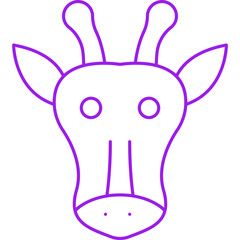 Giraffe Face icon single vector illustration