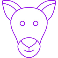 Kangaroo Face icon single vector illustration