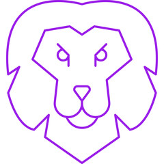 Lion Face icon single vector illustration