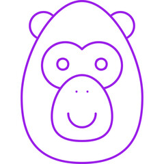 Ape Face icon single vector illustration