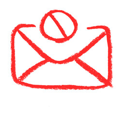 Forbidden Mail Related Icon Crayon Chalk Drawing Vector