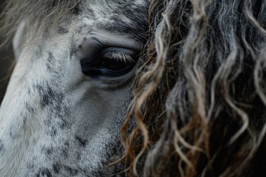Dapple-Grey Horse Coat Closeup: Natural Beauty and Texture
