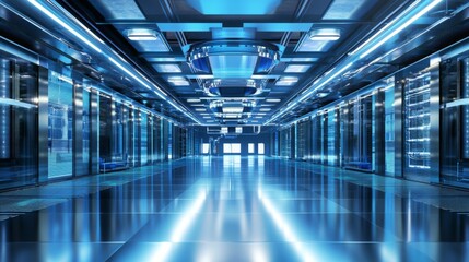 Modern Semiconductor Facility with Bright Lights