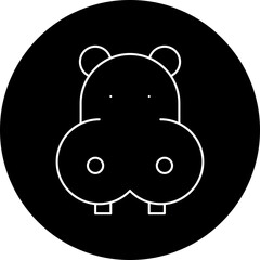 Hippopotamus Face icon single vector illustration
