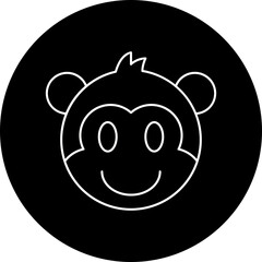 Monkey face icon single vector illustration