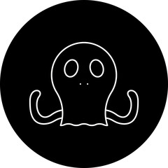 Octopus Face icon single vector illustration