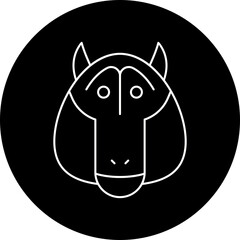 Baboon Face icon single vector illustration