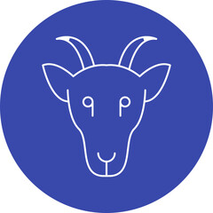 Goat Face icon single vector illustration