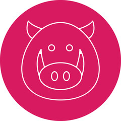 Boar Face icon single vector illustration