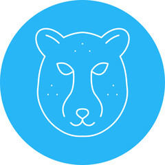 Cheetah Face icon single vector illustration