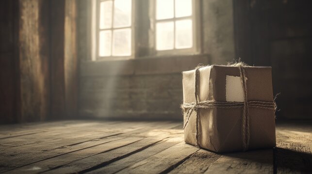 Mysterious Package in Rustic Attic
