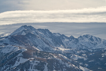 View towards Pyramid Peak and Duck Pass from Mammoth Mountain
