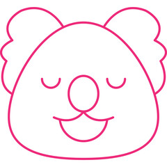 Koala Bear Face icon single vector illustration