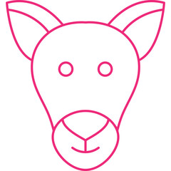 Kangaroo Face icon single vector illustration