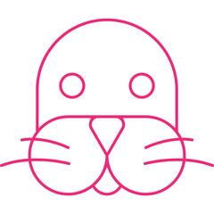 Sea Lion Face icon single vector illustration