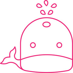 Whale Face icon single vector illustration