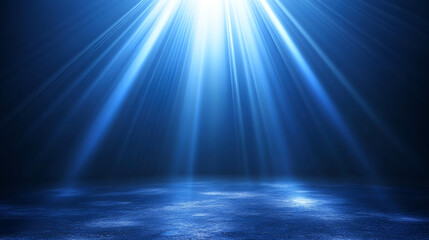 Blue Spotlight Beam on Dark Background - Dramatic Lighting and Abstract Design