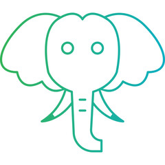 Elephant Face icon single vector illustration