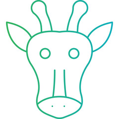 Giraffe Face icon single vector illustration