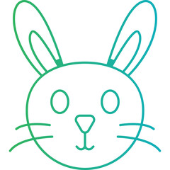 Rabbit Face icon single vector illustration