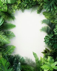 Green Leaf Frame with Copy Space