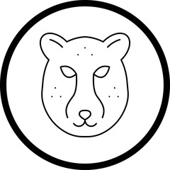 Cheetah Face icon single vector illustration