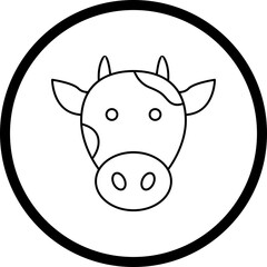 Cow Face icon single vector illustration