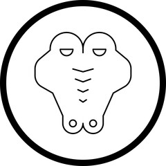 Crocodile Face icon single vector illustration