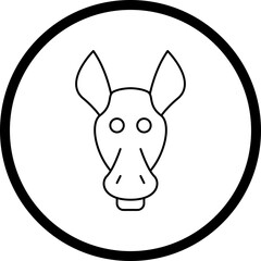 Donkey Face icon single vector illustration