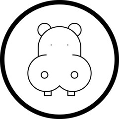 Hippopotamus Face icon single vector illustration