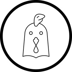 Hen Face icon single vector illustration