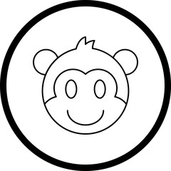 Monkey face icon single vector illustration