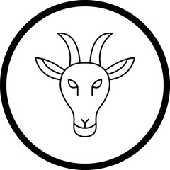 Moutain Goat Face icon single vector illustration