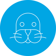 Sea Lion Face icon single vector illustration