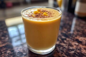 Mango Smoothie with Cinnamon and Cocoa