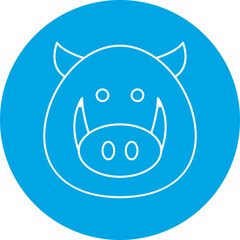 Boar Face icon single vector illustration