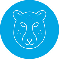 Cheetah Face icon single vector illustration