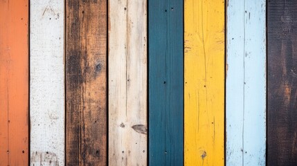 Colorful Rustic Wooden Planks Background Texture