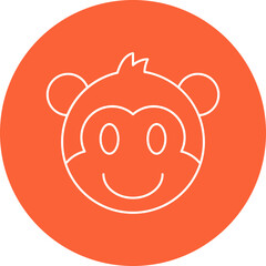 Monkey face icon single vector illustration