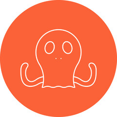 Octopus Face icon single vector illustration