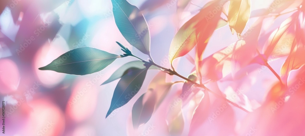 Poster pastel spring background with overlapping shapes and gentle bokeh for seasonal graphics