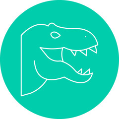 Dinosaur Face icon single vector illustration