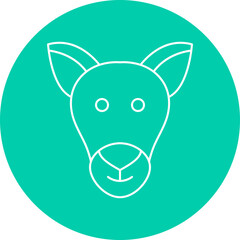 Kangaroo Face icon single vector illustration