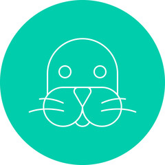 Sea Lion Face icon single vector illustration