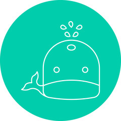 Whale Face icon single vector illustration