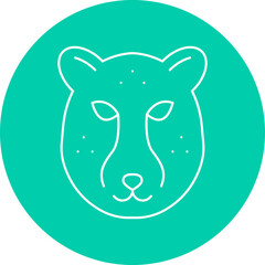 Cheetah Face icon single vector illustration