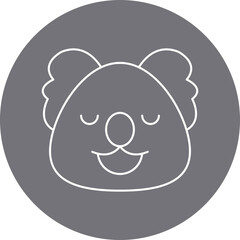 Koala Bear Face icon single vector illustration