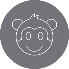Monkey face icon single vector illustration